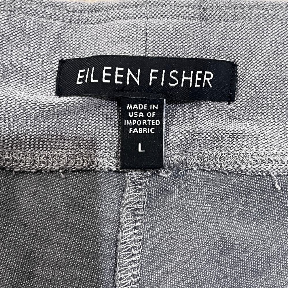 Eileen Fisher Stretch Crepe Slim Ankle Pants Gray Elastic Waist SZ L RN78121 - Picture 4 of 6